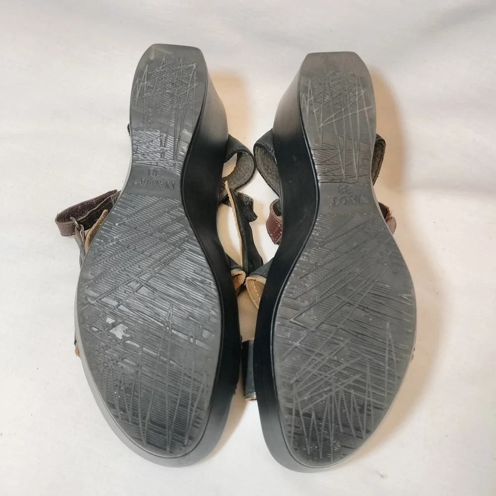 Naot Gesture Leather Strappy‎ Wedge Sandals